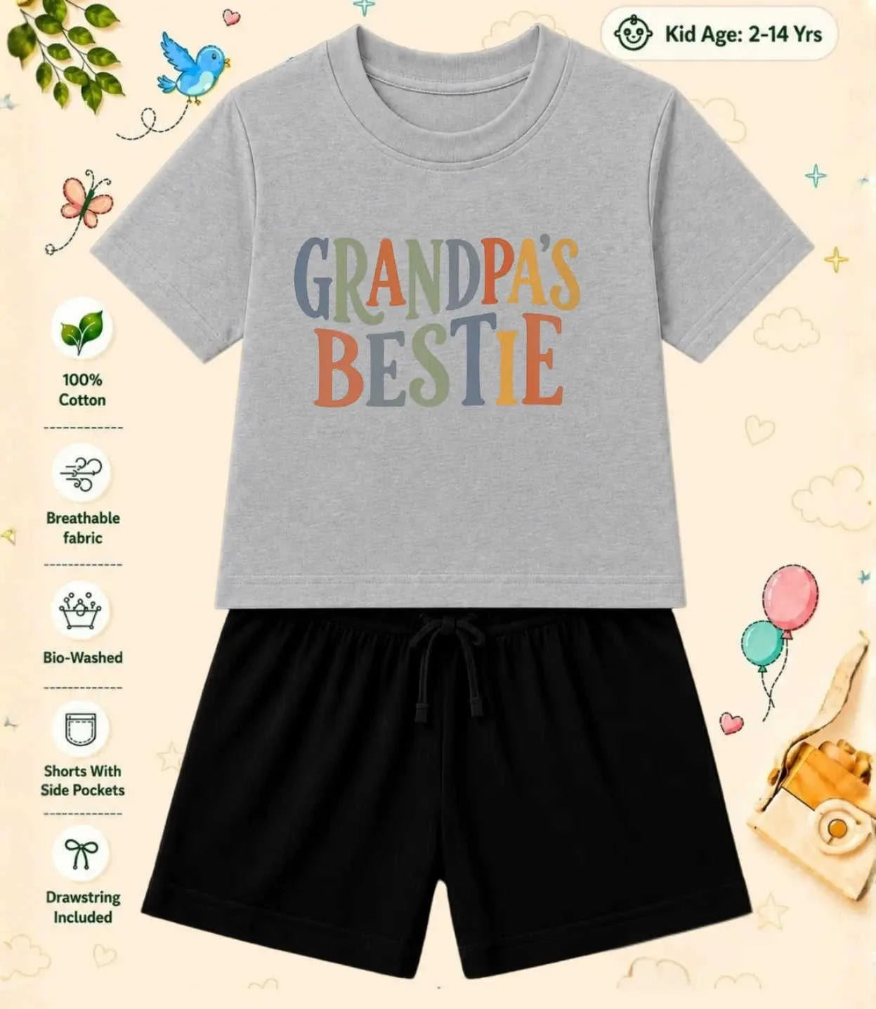 Grandpa & Grandma's Loved Kid Co-ord Set Swiftsoul