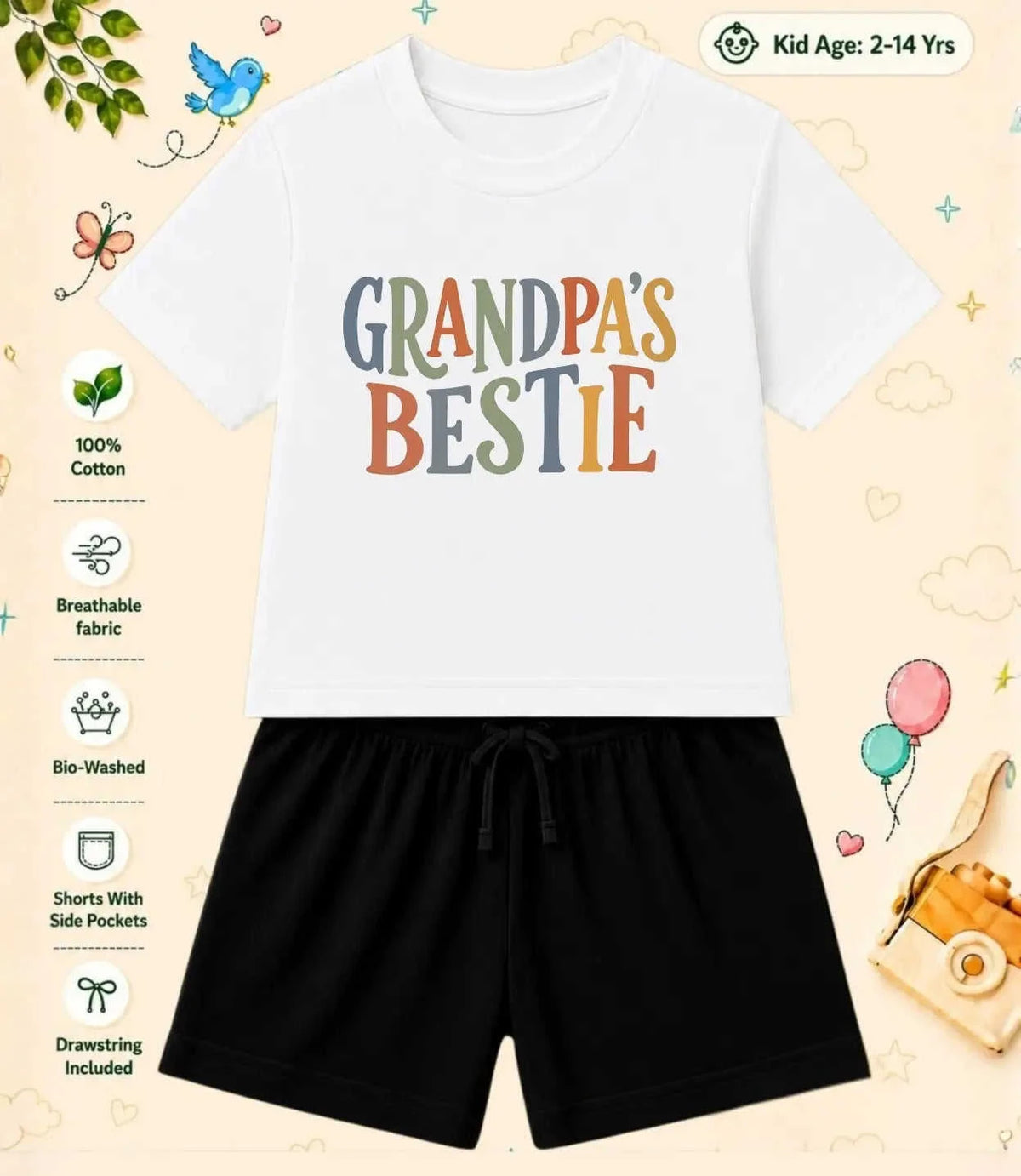 Grandpa & Grandma's Loved Kid Co-ord Set Swiftsoul