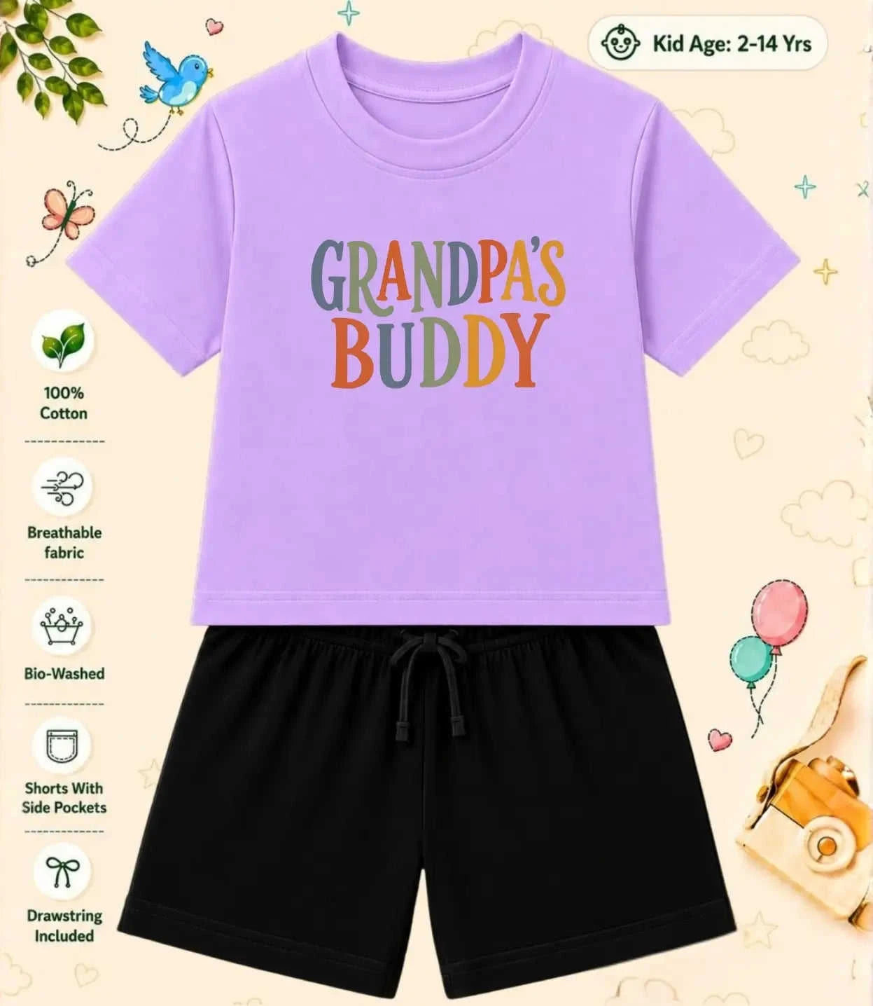 Grandpa & Grandma's Loved Kid Co-ord Set Swiftsoul