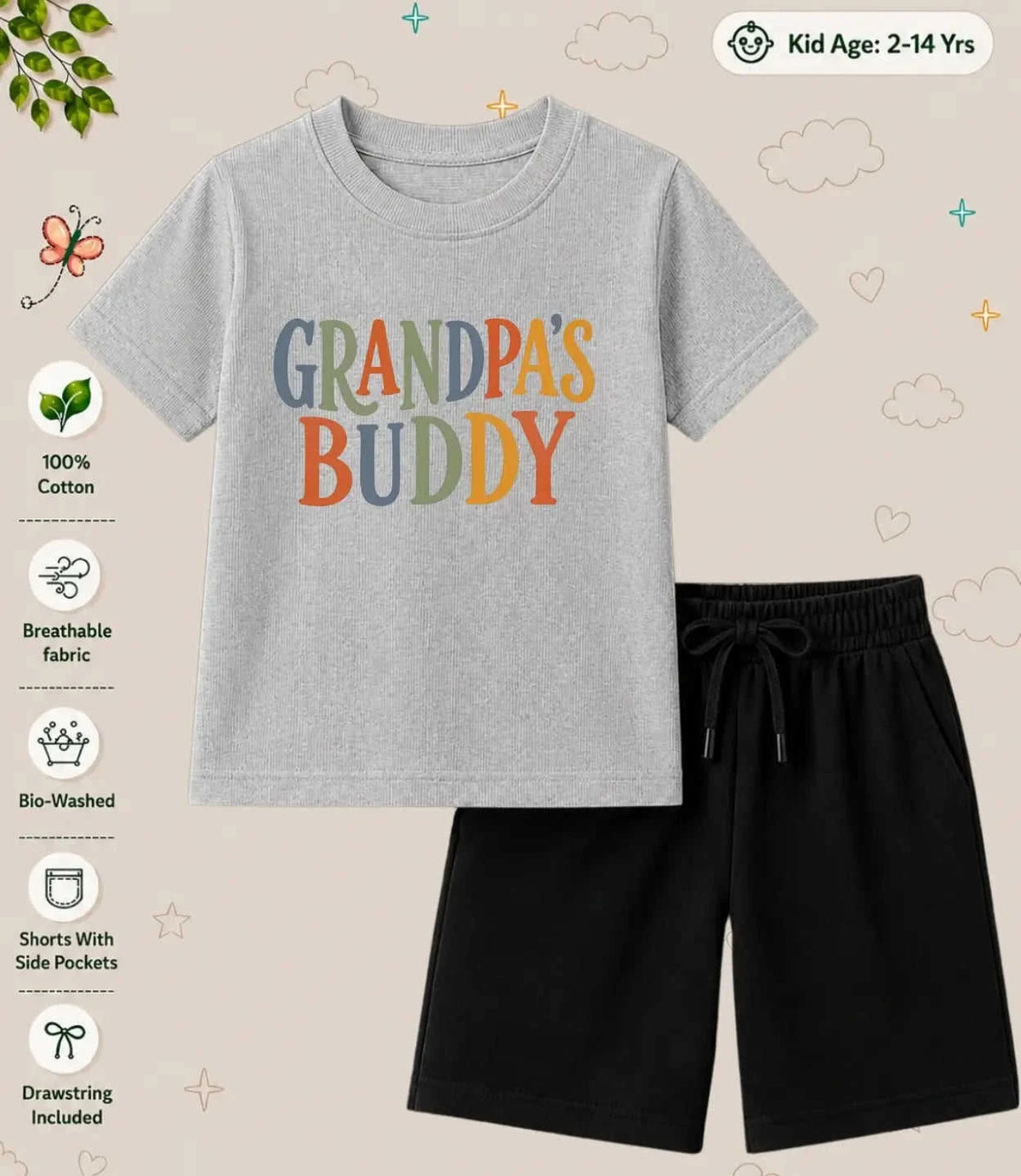 Grandpa & Grandma's Loved Kid Co-ord Set Swiftsoul