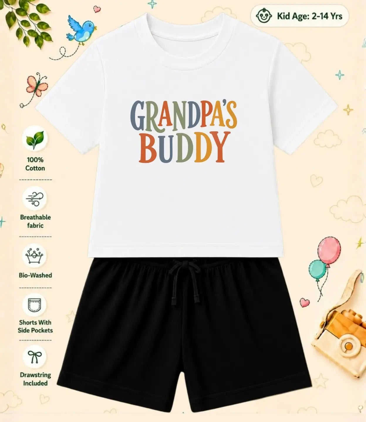 Grandpa & Grandma's Loved Kid Co-ord Set Swiftsoul