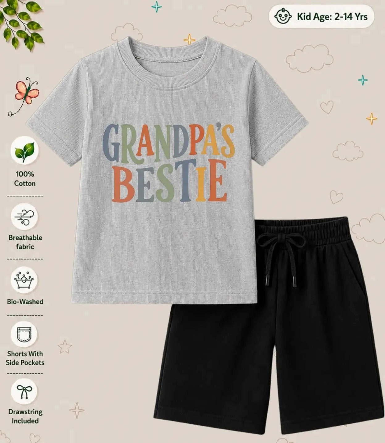 Grandpa & Grandma's Loved Kid Co-ord Set Swiftsoul