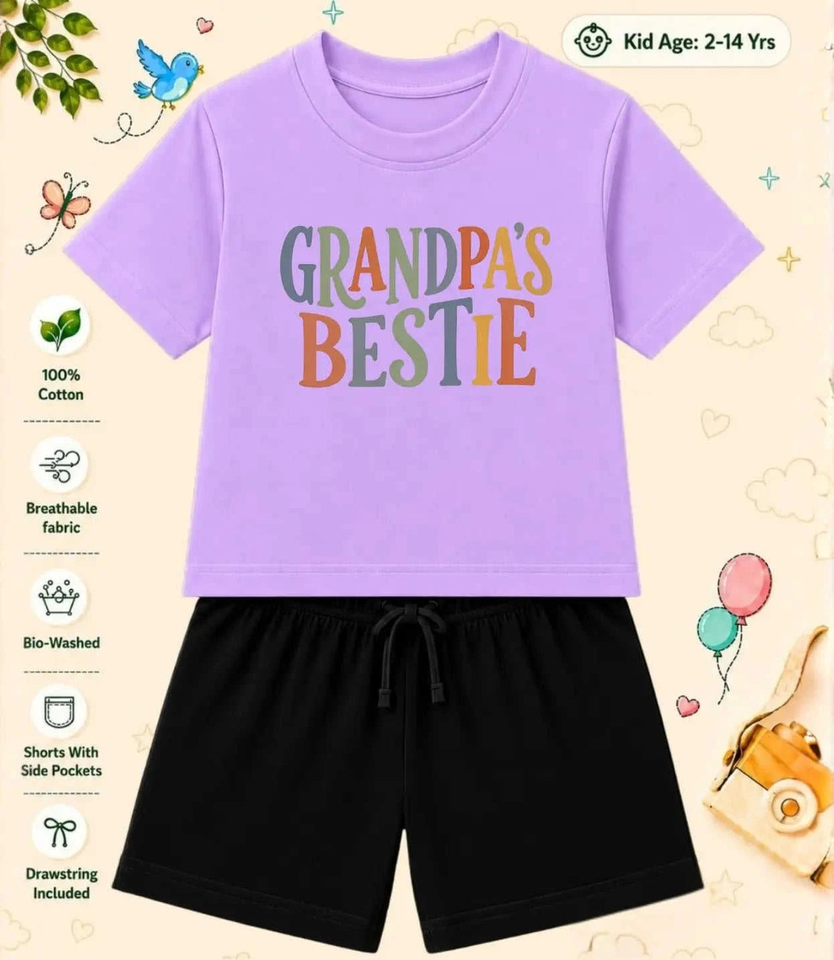 Grandpa & Grandma's Loved Kid Co-ord Set Swiftsoul