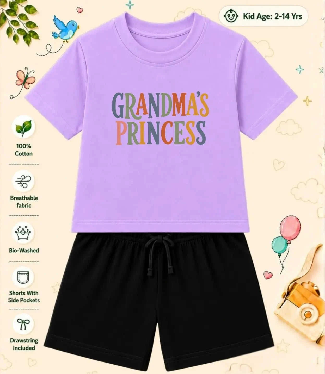 Grandpa & Grandma's Loved Kid Co-ord Set Swiftsoul
