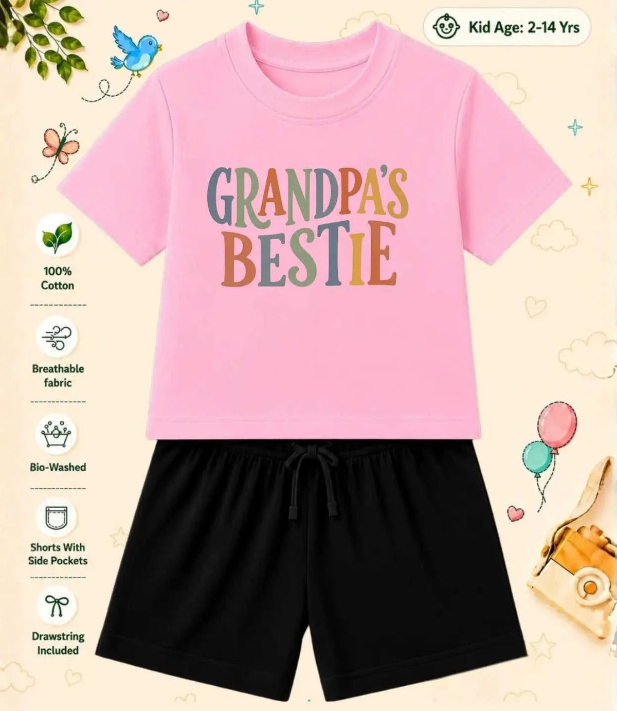 Grandpa & Grandma's Loved Kid Co-ord Set Swiftsoul