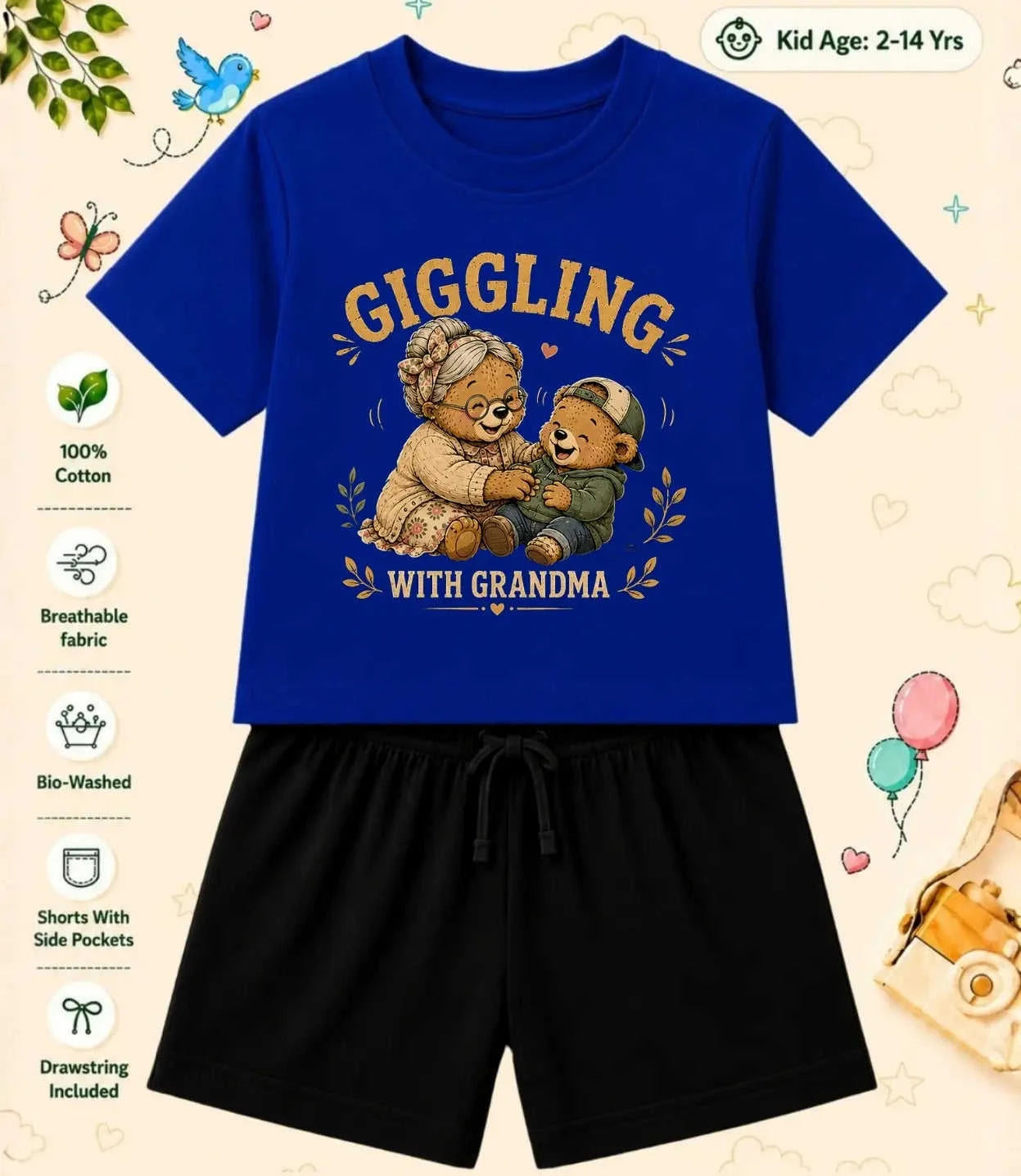 Grandpa & Grandma's Treasure Kid  Co-ord Set Swiftsoul