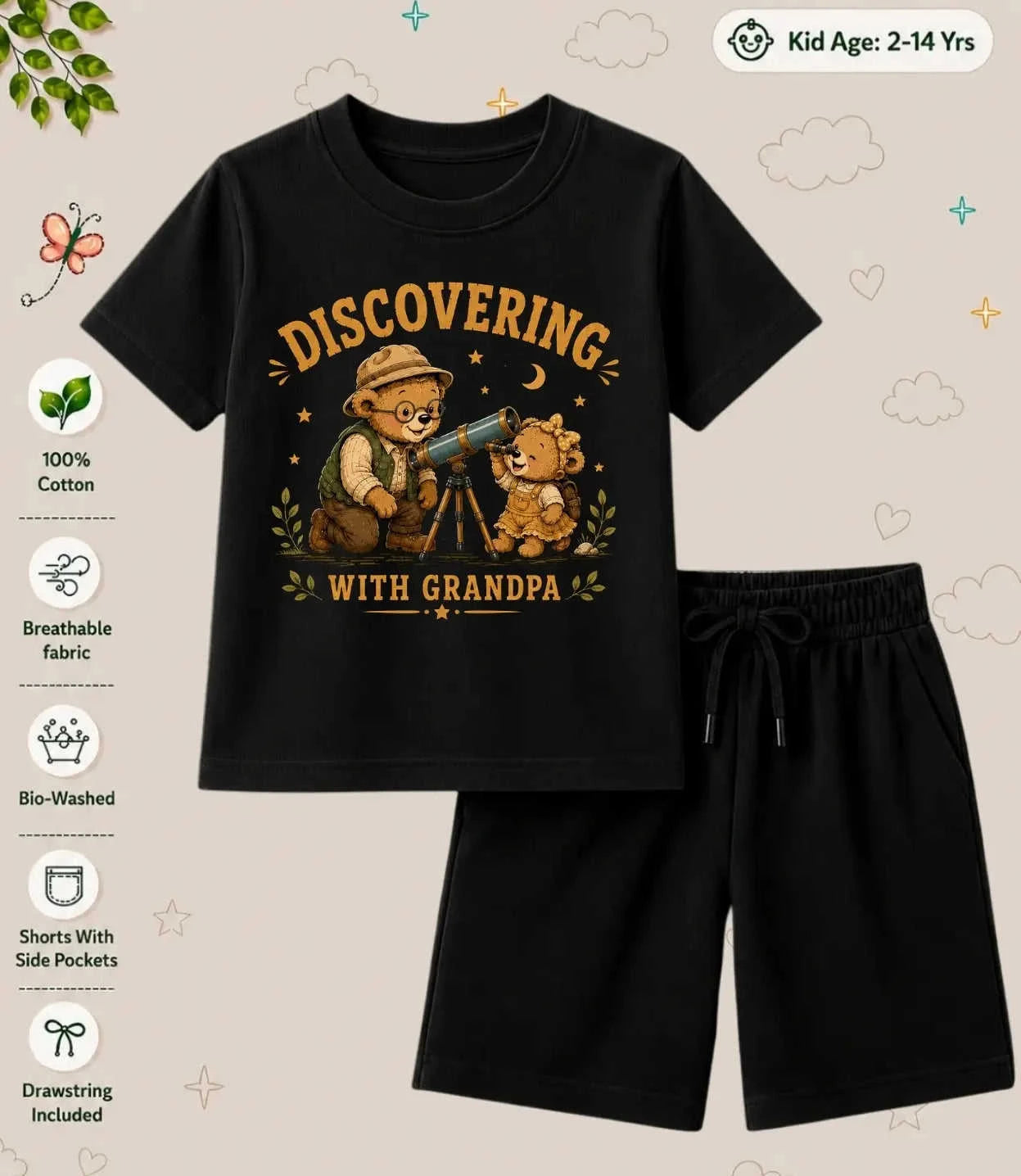 Grandpa & Grandma's Treasure Kid  Co-ord Set Swiftsoul
