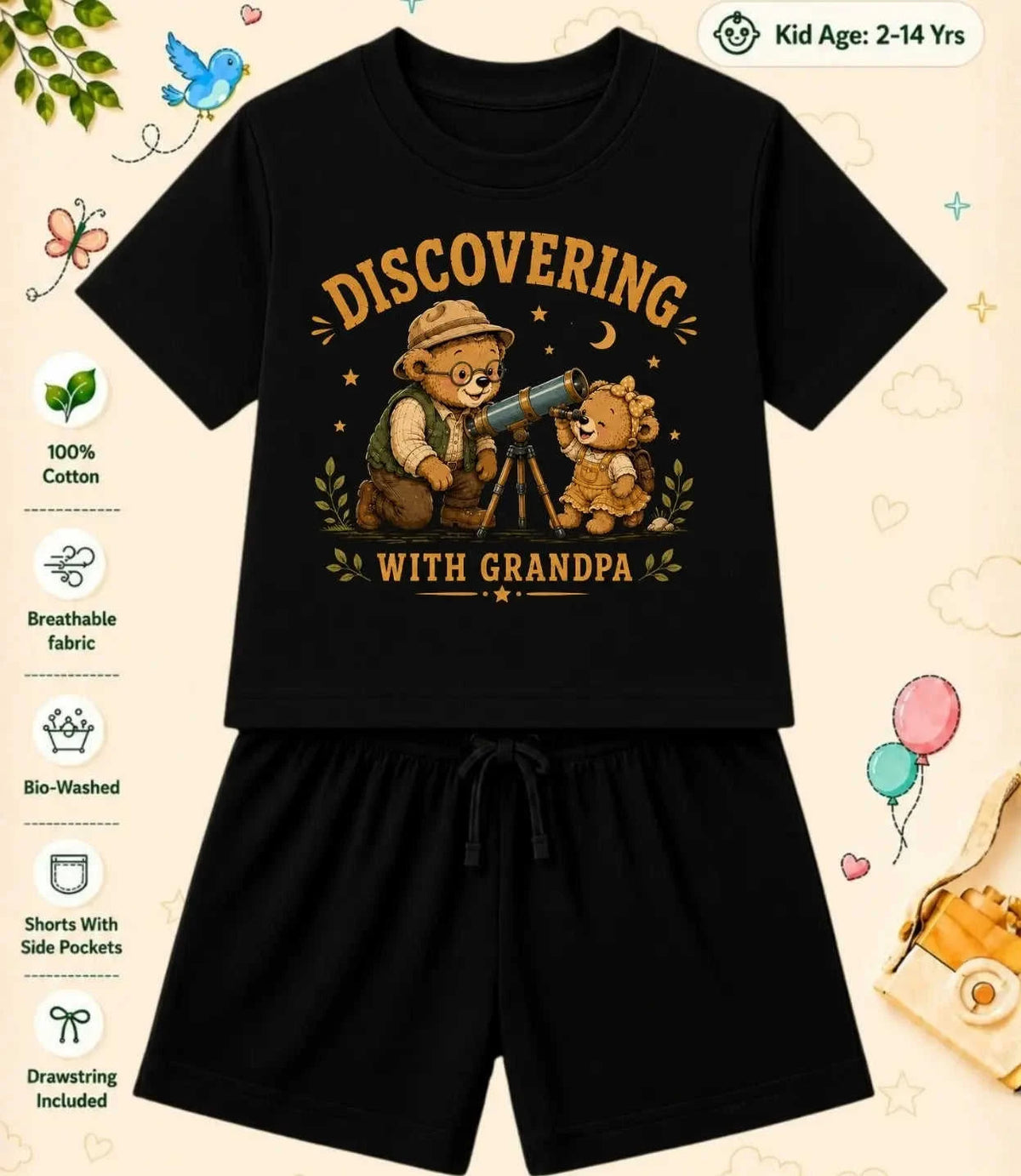 Grandpa & Grandma's Treasure Kid  Co-ord Set Swiftsoul