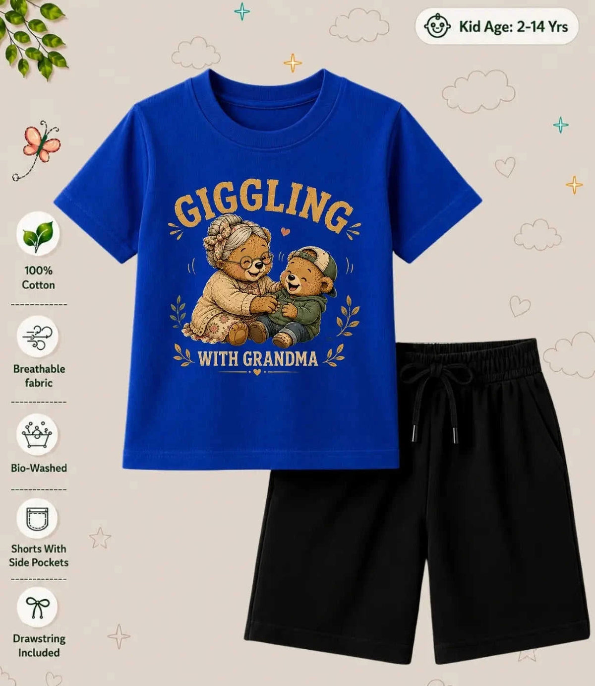 Grandpa & Grandma's Treasure Kid  Co-ord Set Swiftsoul