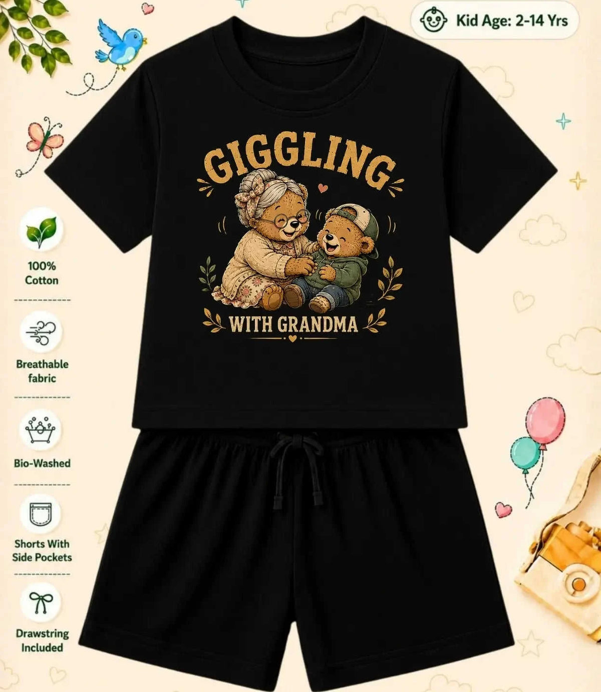 Grandpa & Grandma's Treasure Kid  Co-ord Set Swiftsoul