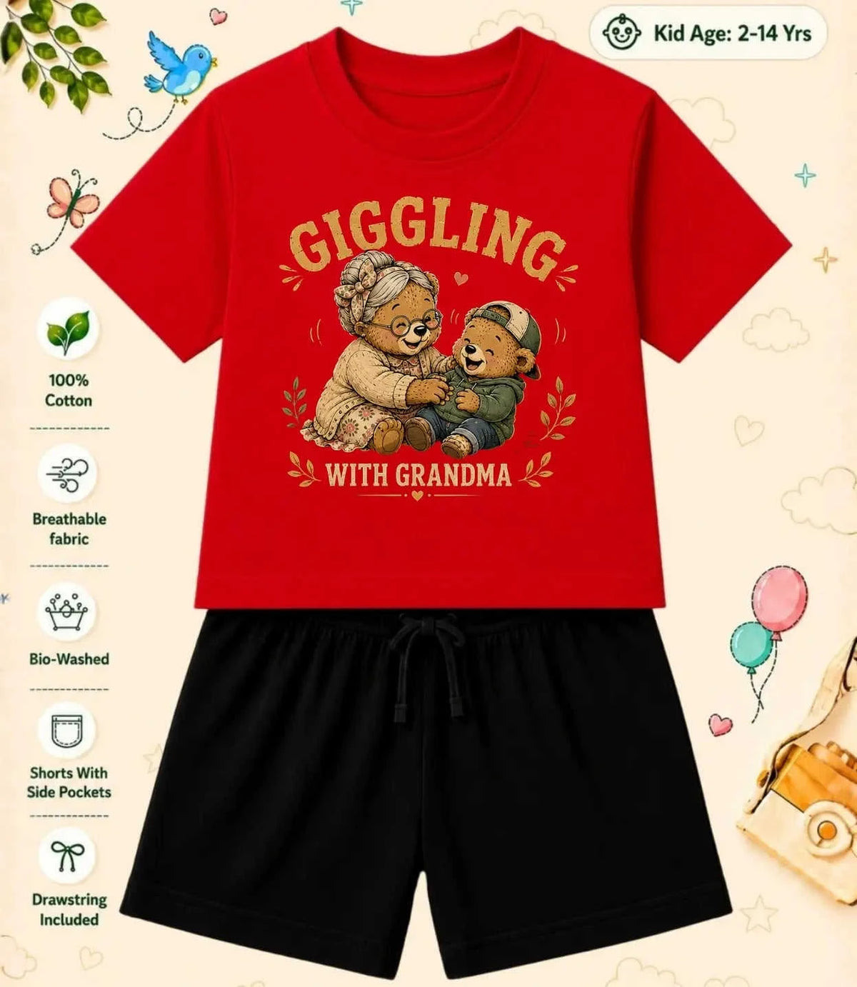 Grandpa & Grandma's Treasure Kid  Co-ord Set Swiftsoul