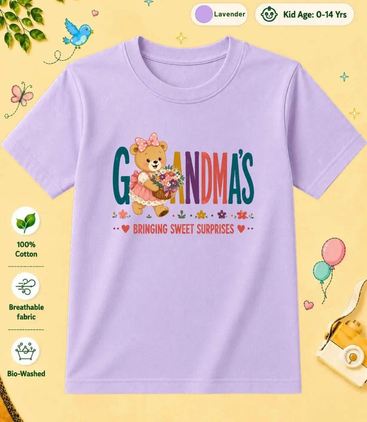 Grandpa & Grandma's Treasure kids Cotton Tee Swiftsoul