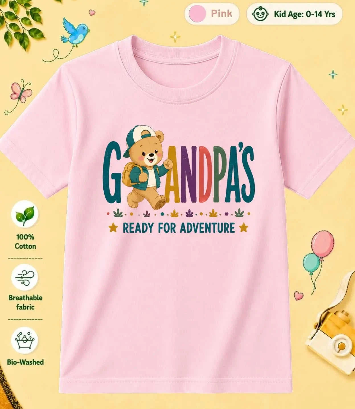 Grandpa & Grandma's Treasure kids Cotton Tee Swiftsoul
