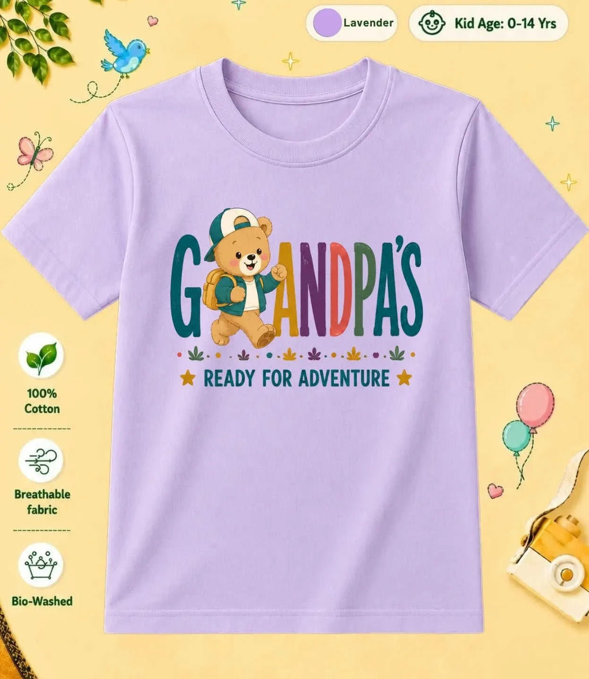 Grandpa & Grandma's Treasure kids Cotton Tee Swiftsoul