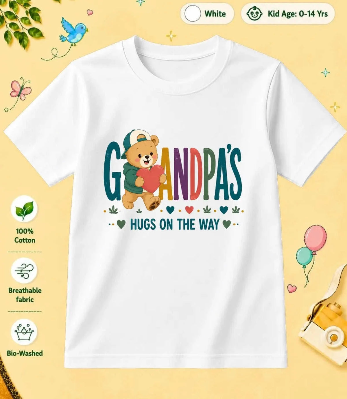 Grandpa & Grandma's Treasure kids Cotton Tee Swiftsoul