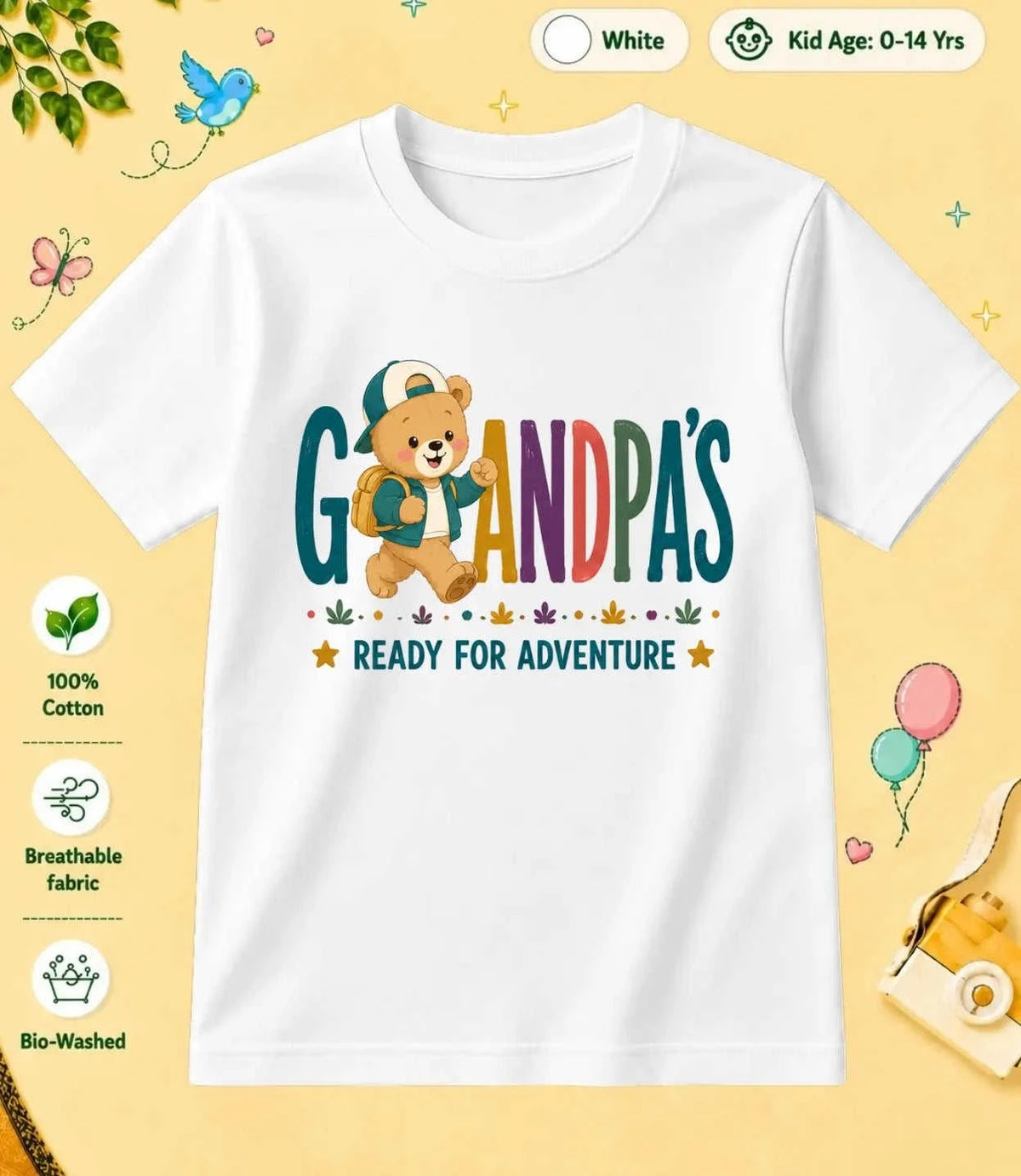 Grandpa & Grandma's Treasure kids Cotton Tee Swiftsoul