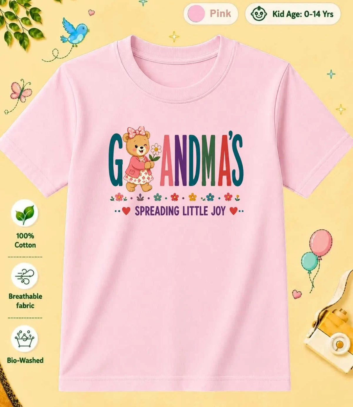 Grandpa & Grandma's Treasure kids Cotton Tee Swiftsoul