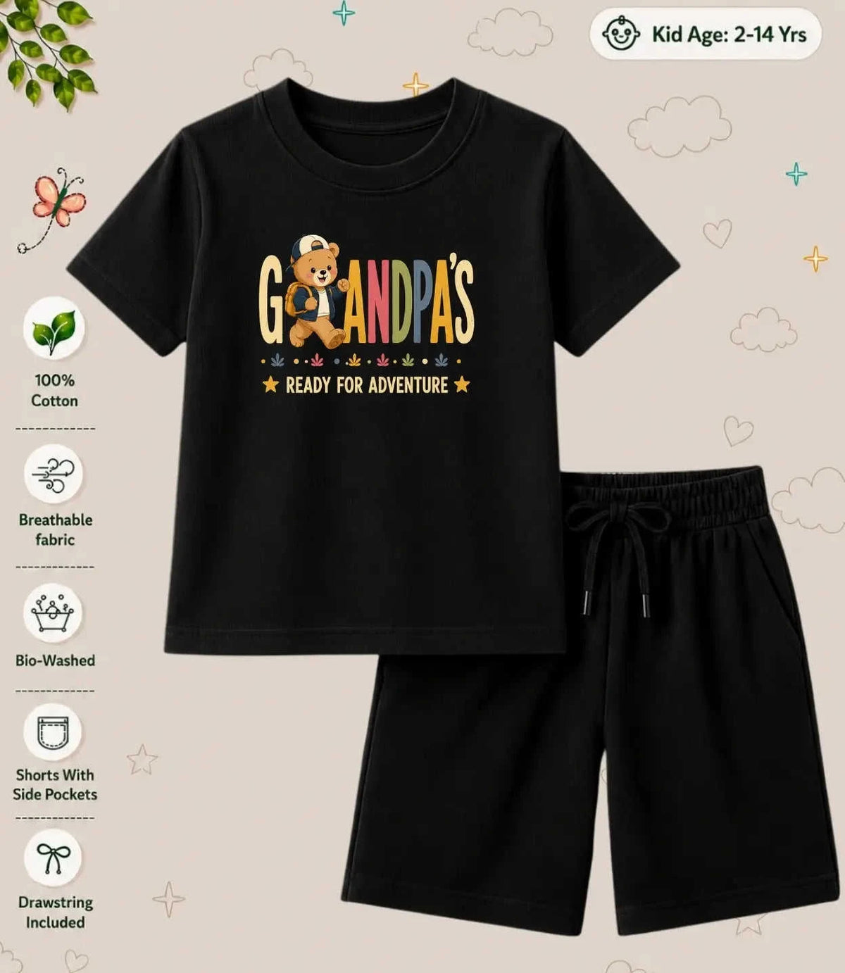 Grandpa & Grandma's World Kid  Co-ord Set Swiftsoul
