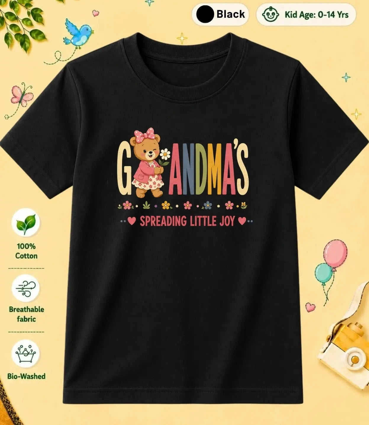 Grandpa & Grandma's World Kid Cotton Tee Swiftsoul