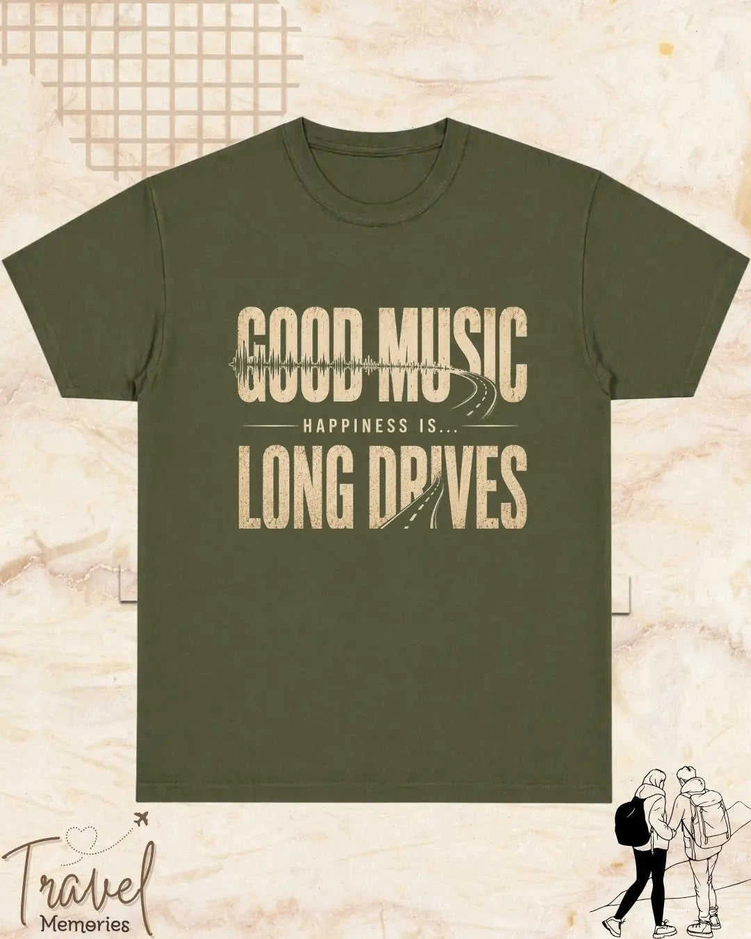 Happiness In Travel Cotton Tshirt Swiftsoul