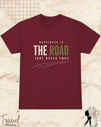 Happiness In Travel Cotton Tshirt Swiftsoul