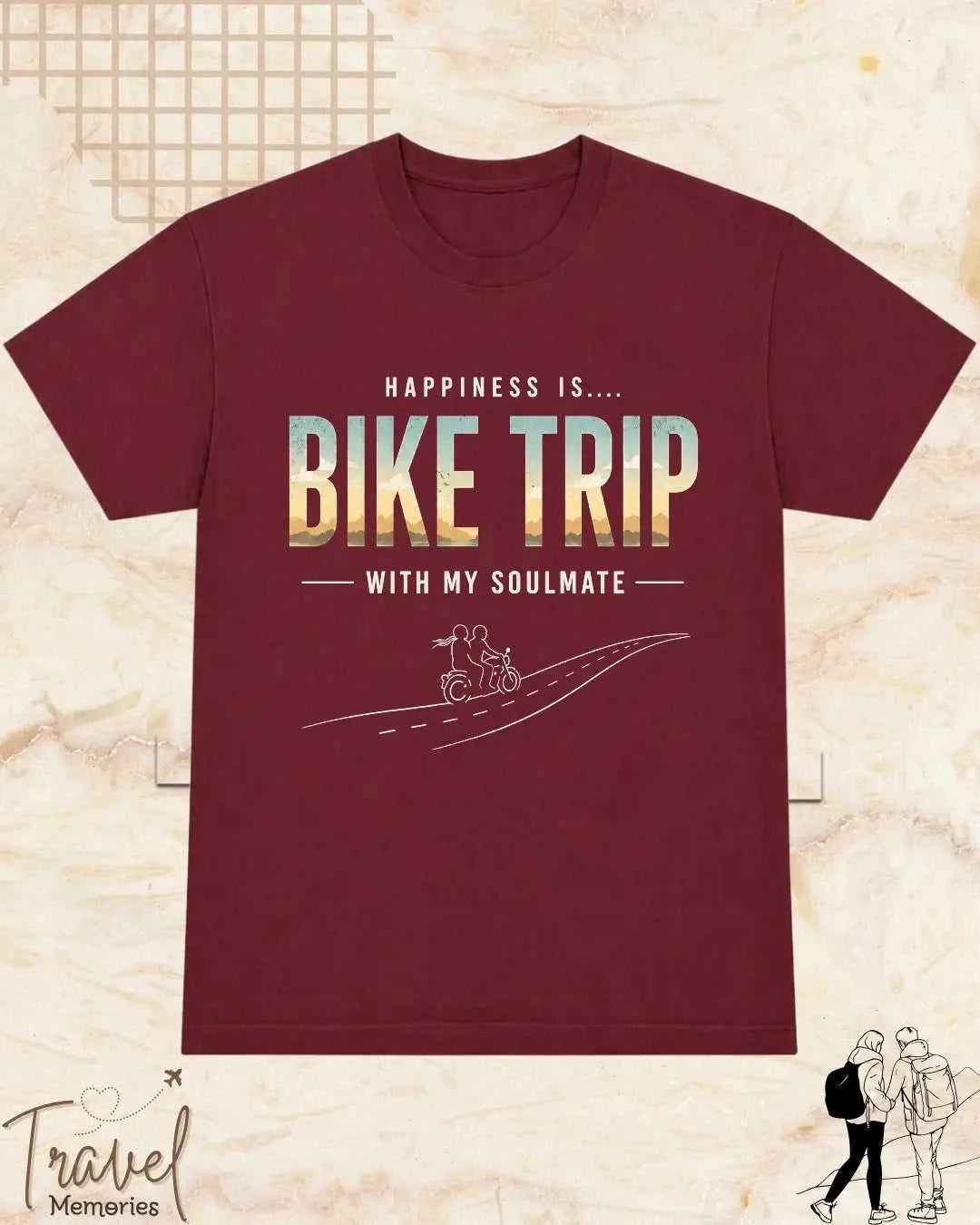 Happiness In Travel Cotton Tshirt Swiftsoul