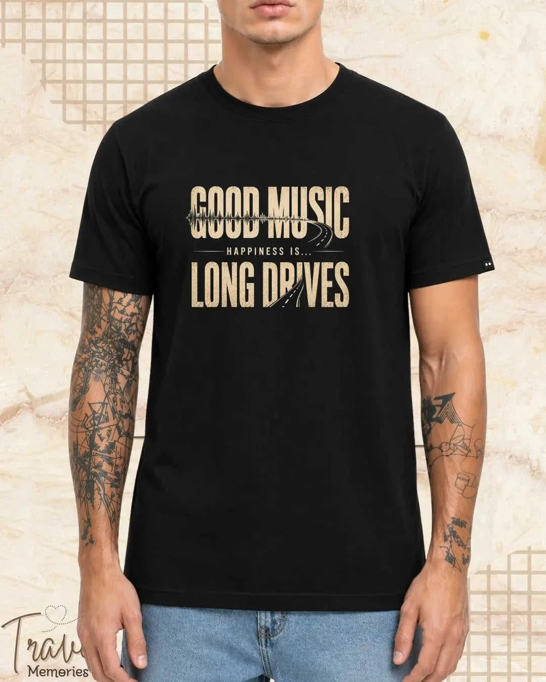 Happiness In Travel Cotton Tshirt Swiftsoul