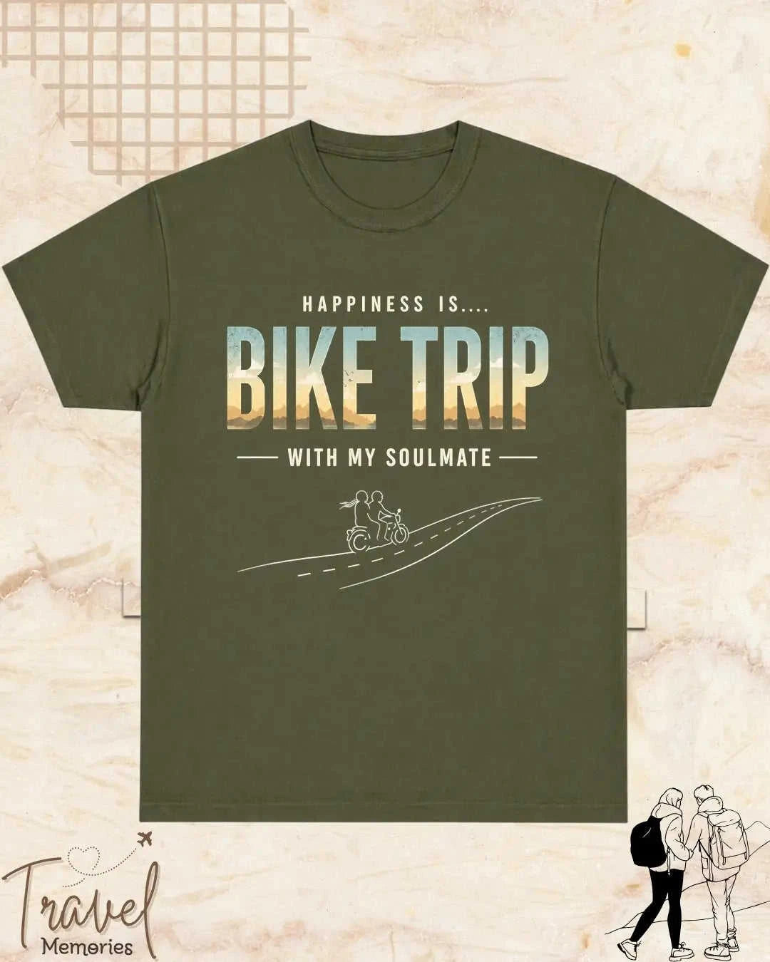 Happiness In Travel Cotton Tshirt Swiftsoul