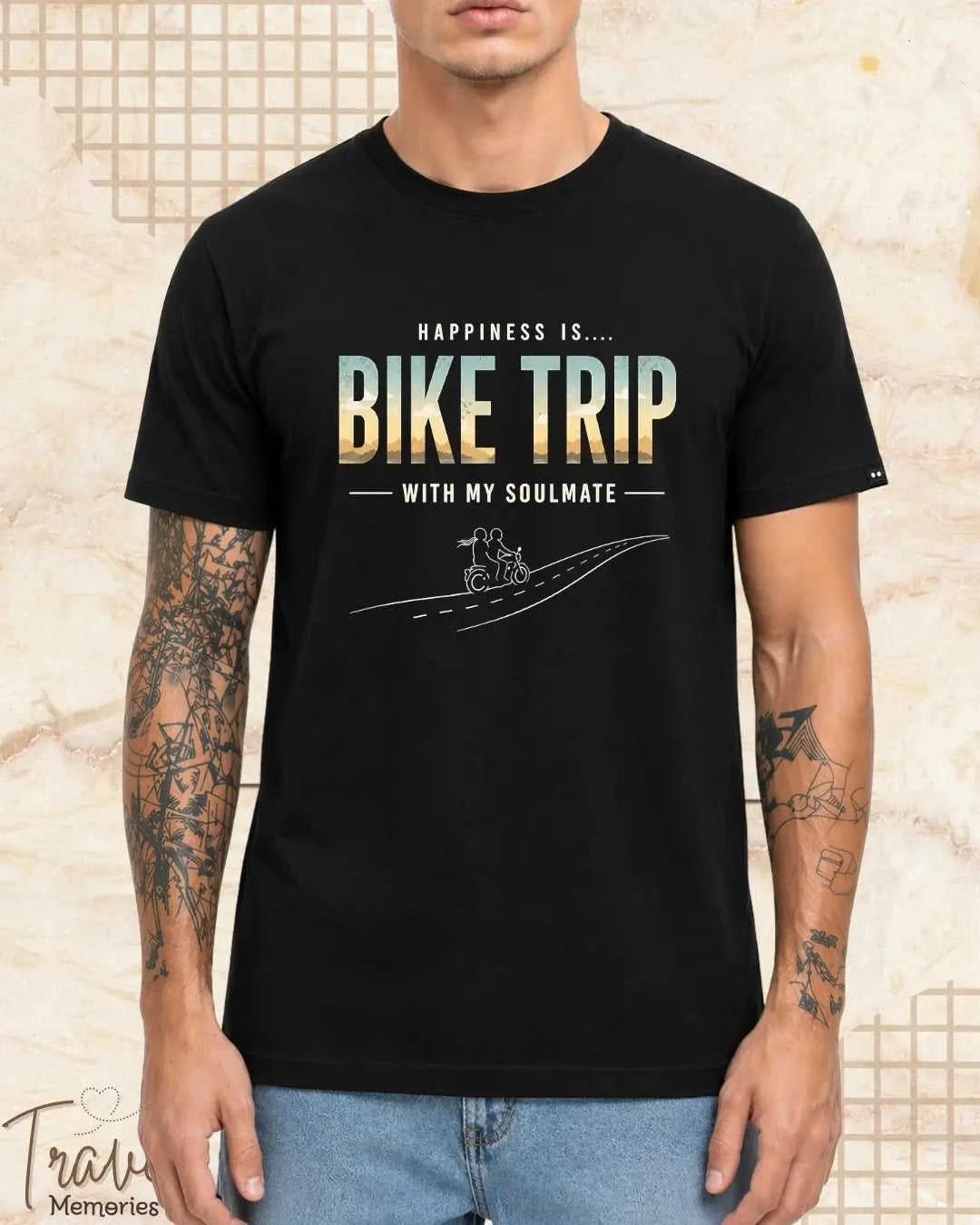 Happiness In Travel Cotton Tshirt Swiftsoul