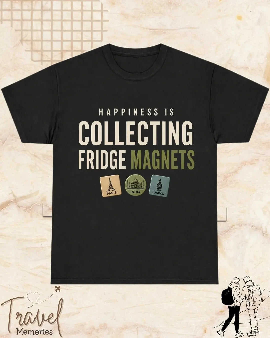 Happiness In Travel Cotton Tshirt Swiftsoul