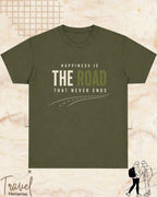 Happiness In Travel Cotton Tshirt Swiftsoul