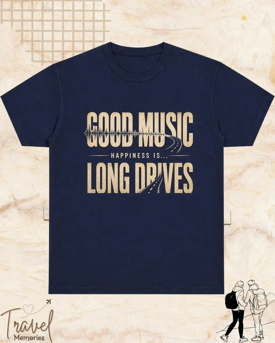 Happiness In Travel Cotton Tshirt Swiftsoul