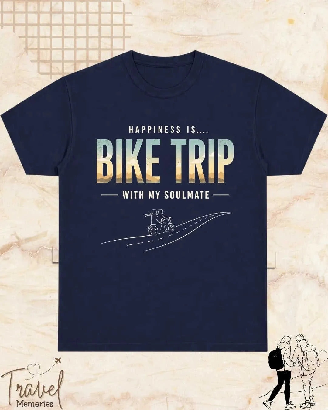 Happiness In Travel Cotton Tshirt Swiftsoul