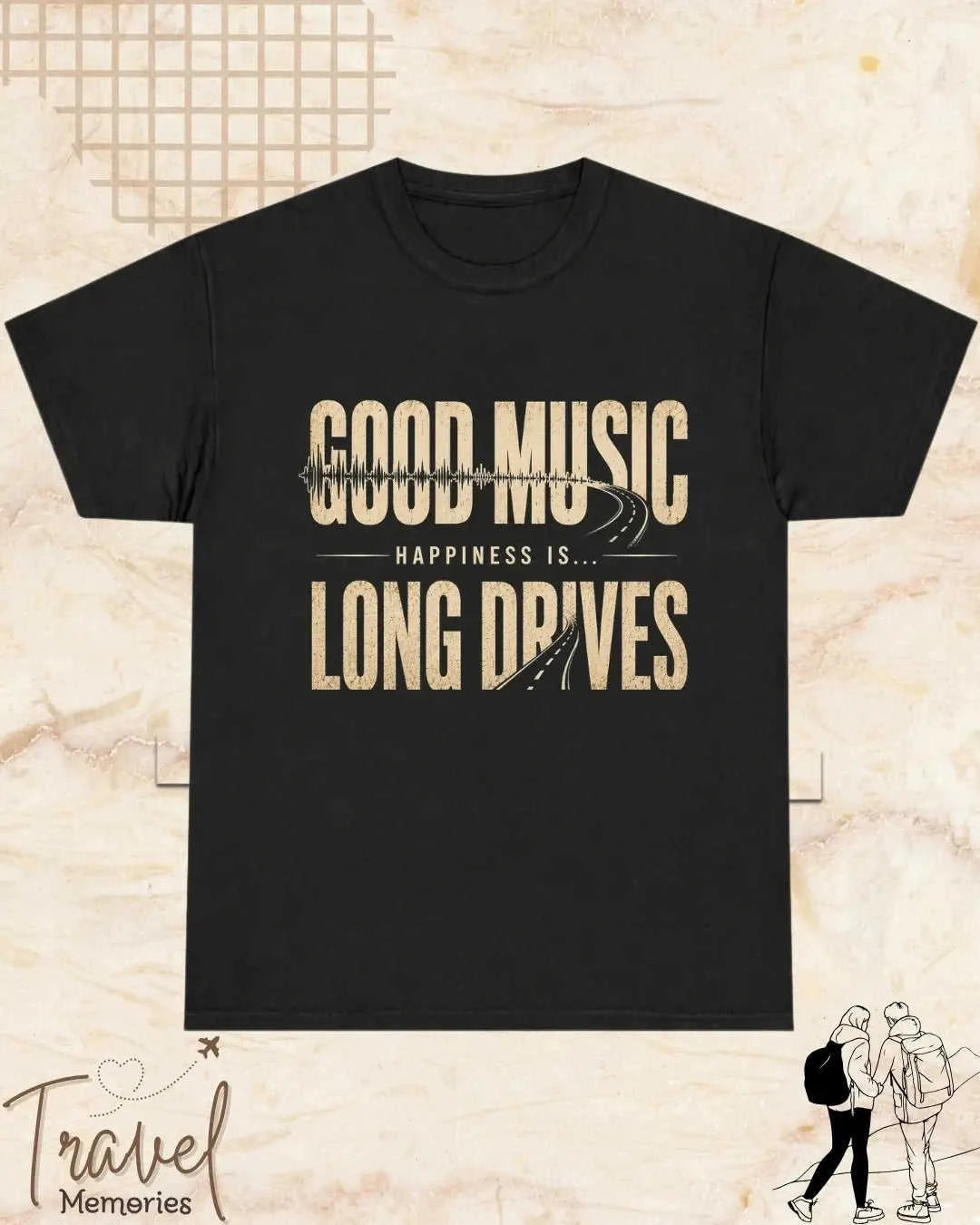 Happiness In Travel Cotton Tshirt Swiftsoul