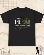 Happiness In Travel Cotton Tshirt Swiftsoul
