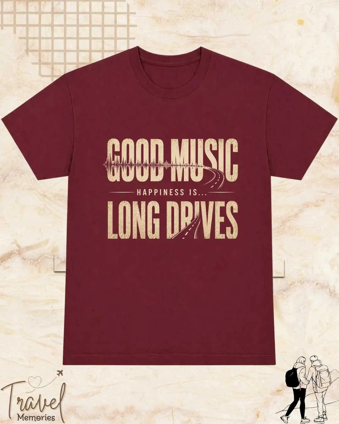 Happiness In Travel Cotton Tshirt Swiftsoul