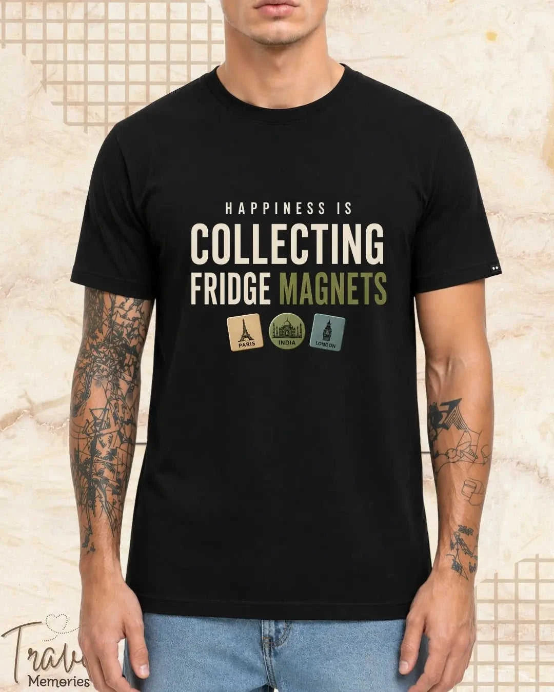 Happiness In Travel Cotton Tshirt Swiftsoul
