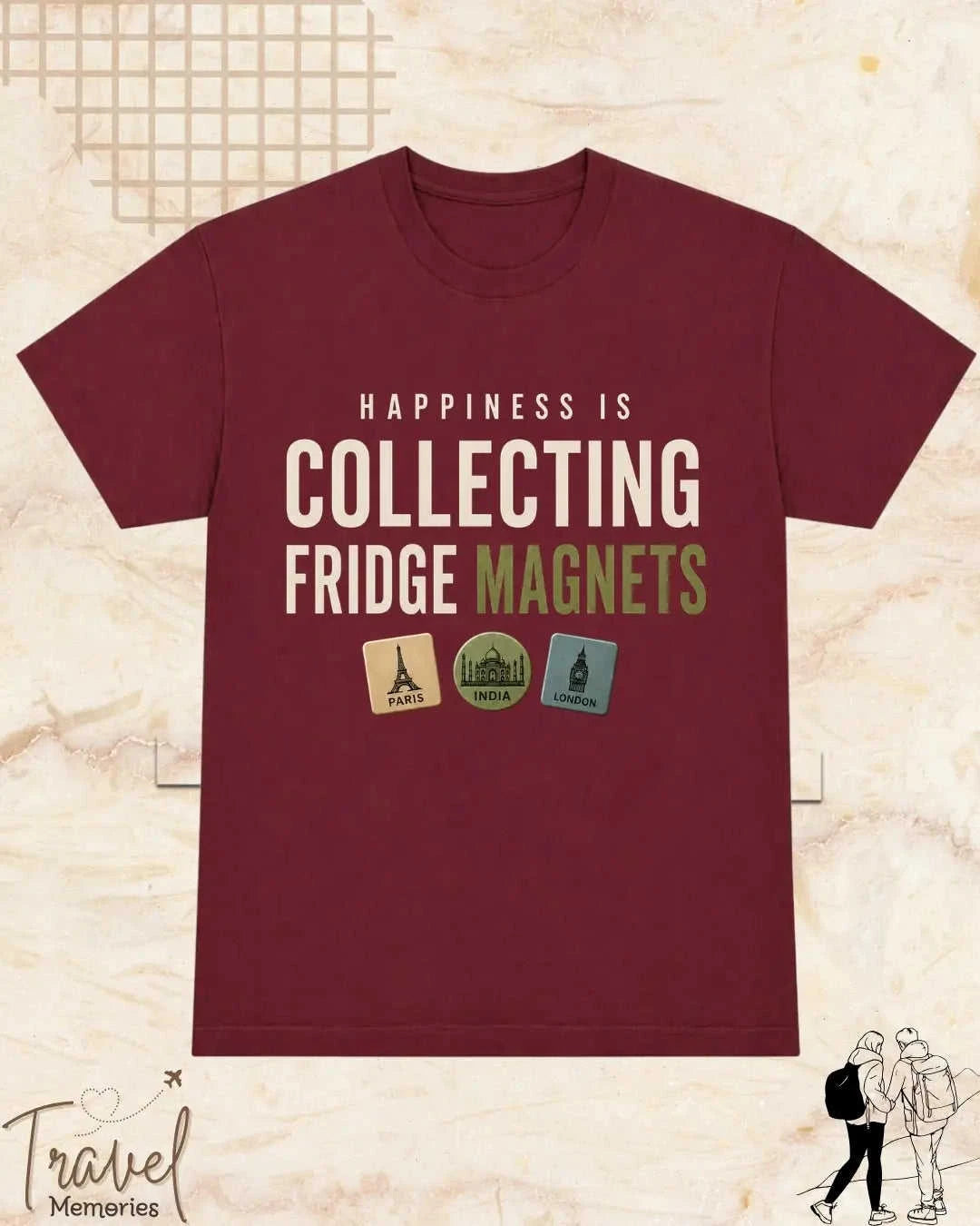 Happiness In Travel Cotton Tshirt Swiftsoul