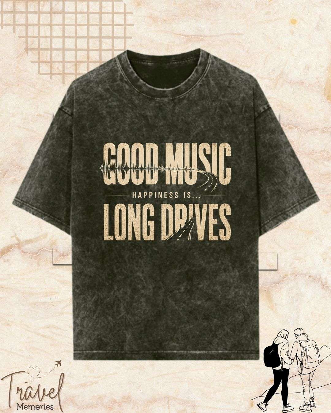 Happiness Is Travel Cotton Tshirt Billien LLC 