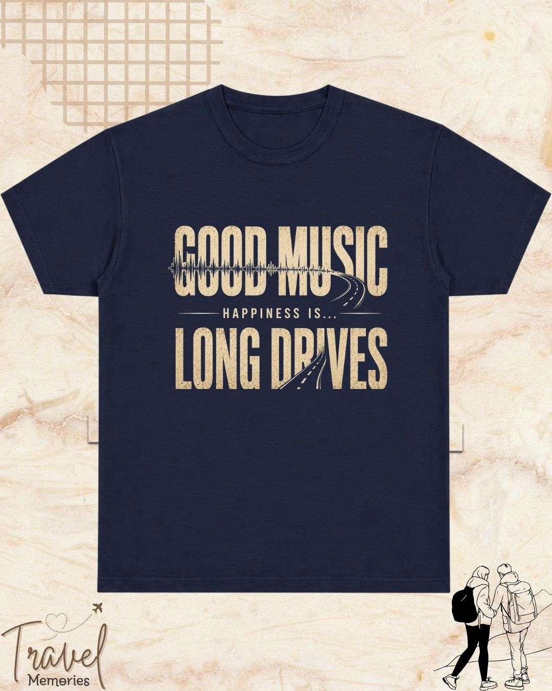 Happiness Is Travel Cotton Tshirt Billien LLC 