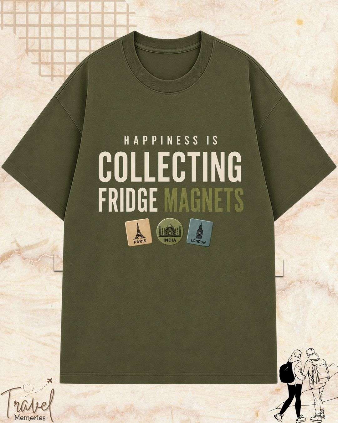 Happiness Is Travel Cotton Tshirt Billien LLC 