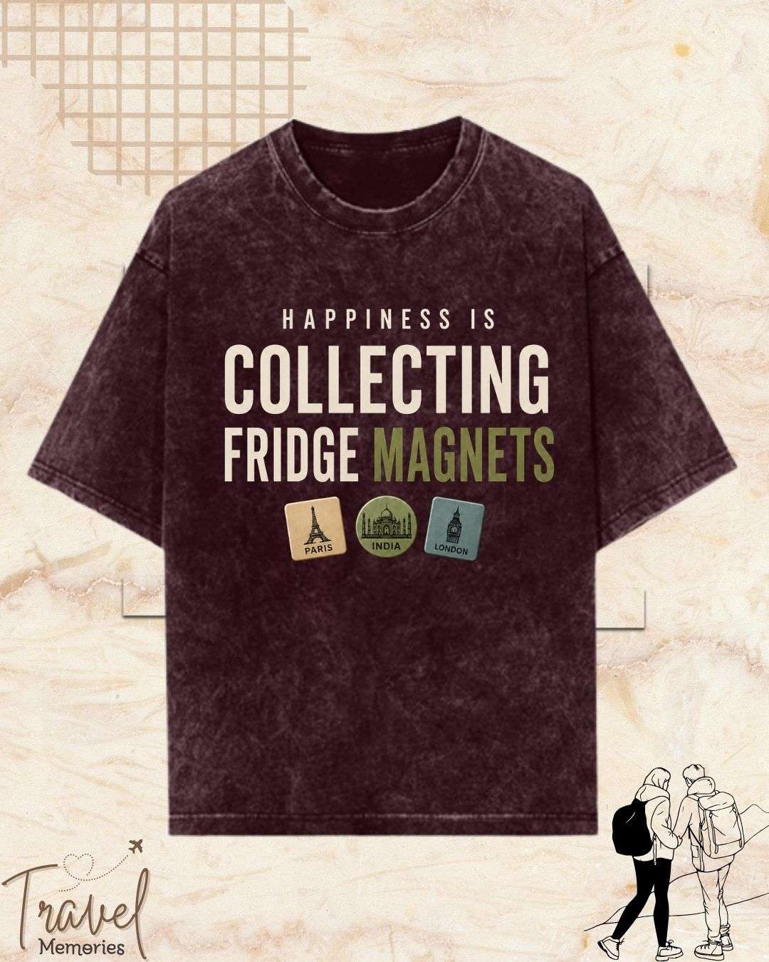 Happiness Is Travel Cotton Tshirt Swiftsoul 