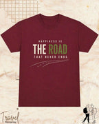 Happiness Is Travel Cotton Tshirt Swiftsoul 