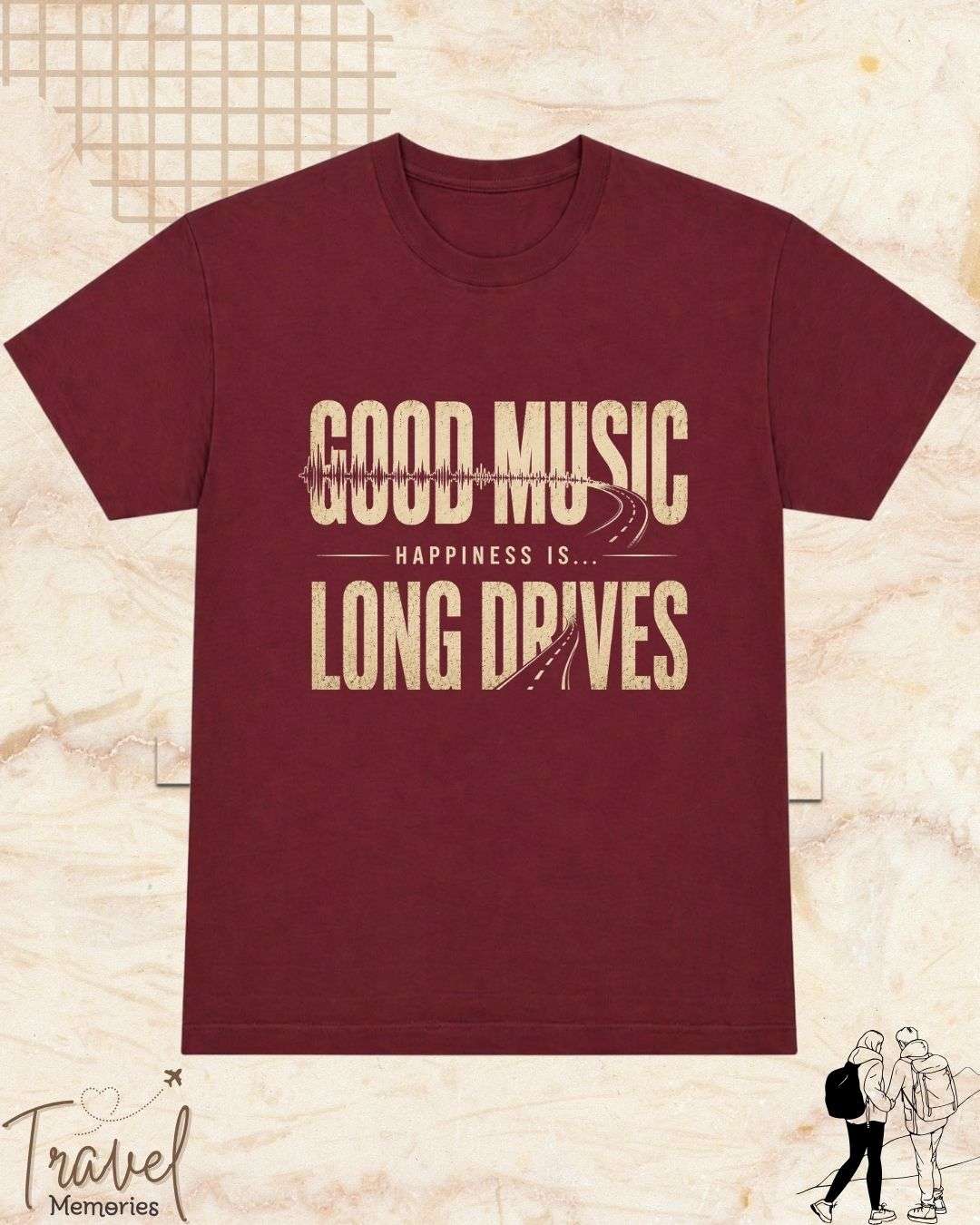 Happiness Is Travel Cotton Tshirt Swiftsoul 