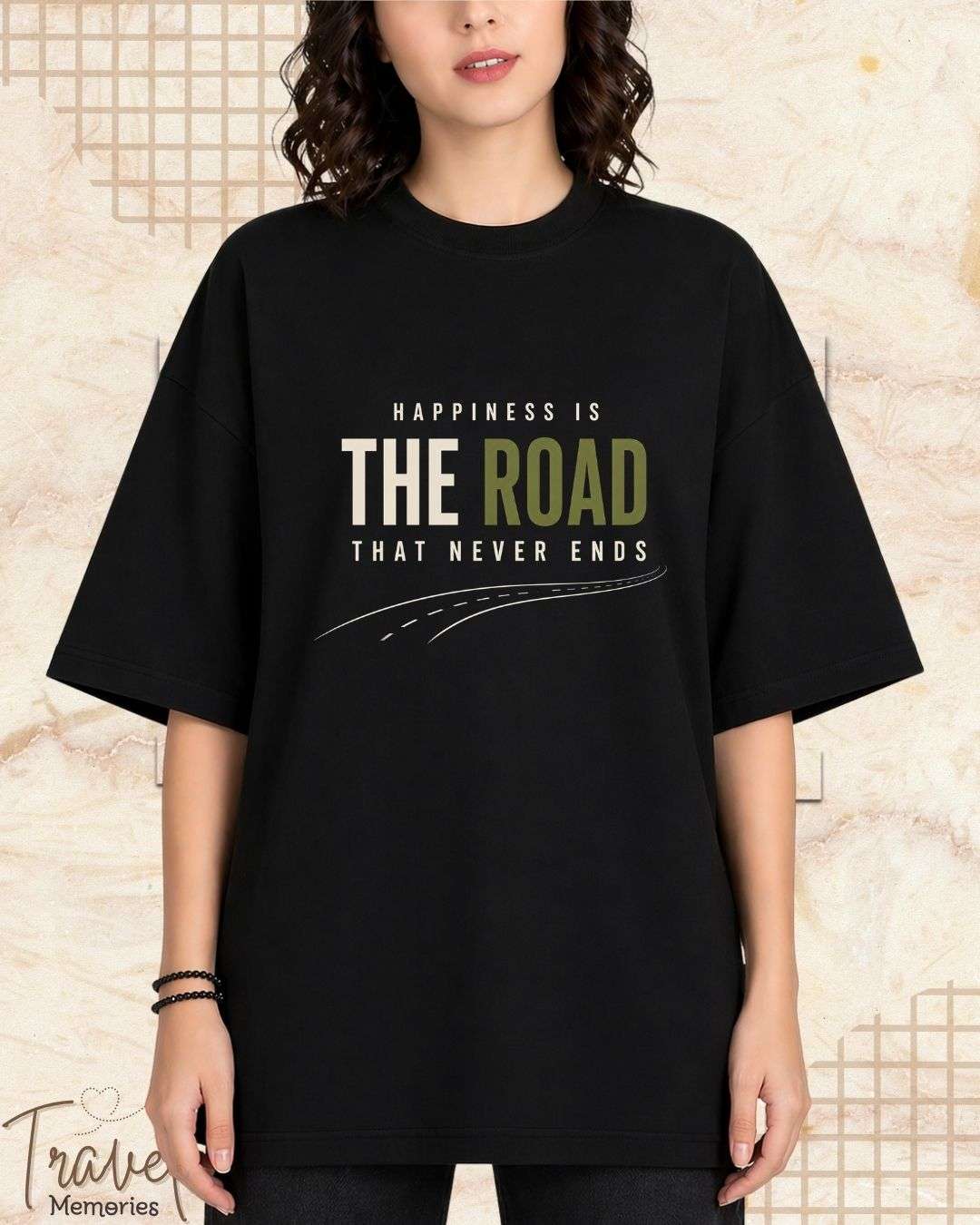 Happiness Is Travel Cotton Tshirt Swiftsoul 