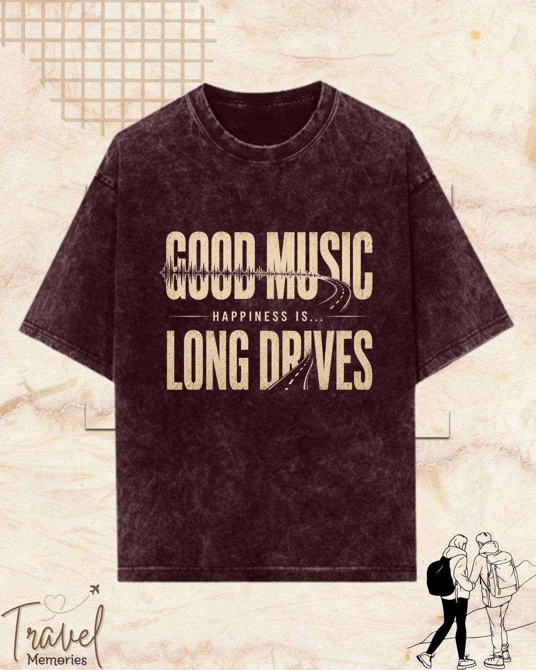 Happiness Is Travel Cotton Tshirt Swiftsoul 