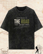 Happiness Is Travel Cotton Tshirt Swiftsoul 