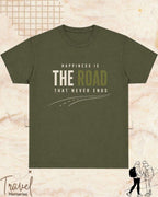 Happiness Is Travel Cotton Tshirt Swiftsoul 