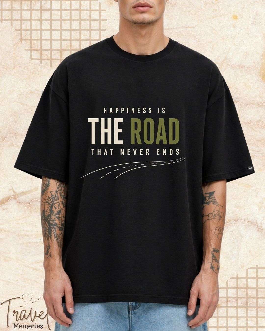 Happiness Is Travel Cotton Tshirt Swiftsoul 