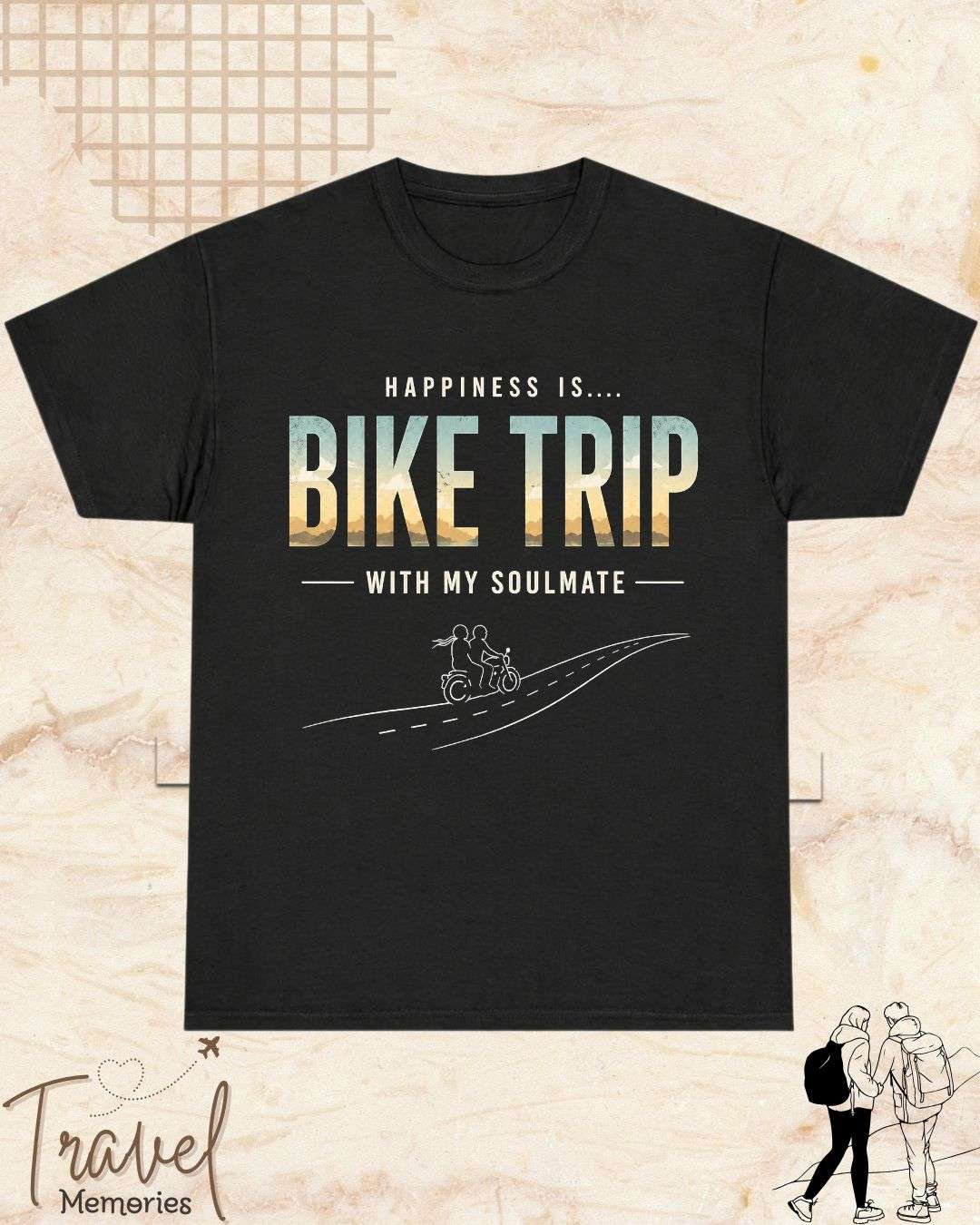 Happiness Is Travel Cotton Tshirt Swiftsoul 